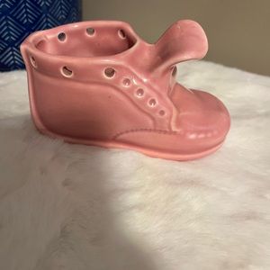 pink bootie ceramic planter